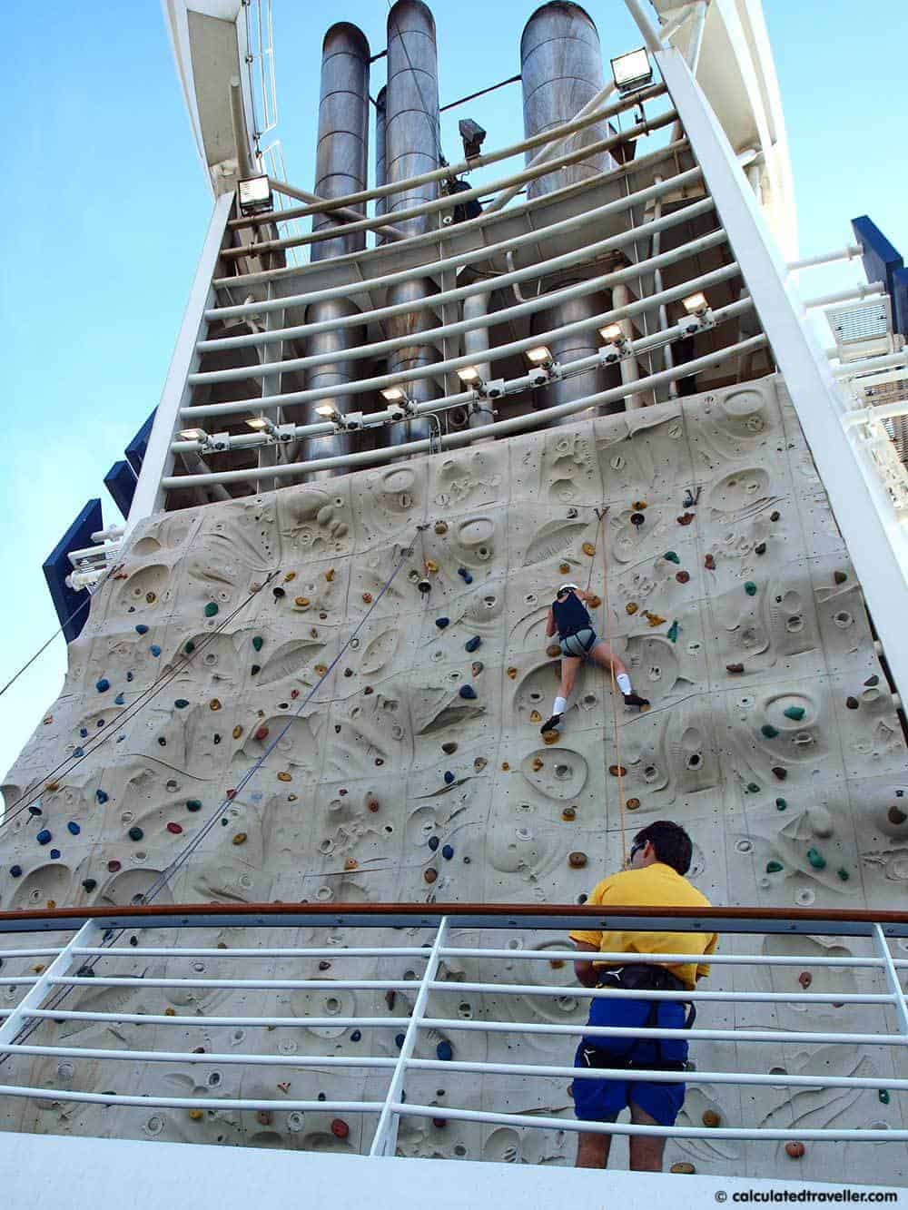Rock Climbing first-time cruise ship experiences