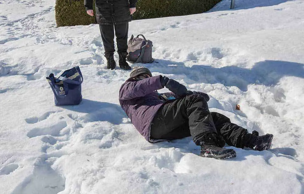 falling in the snow