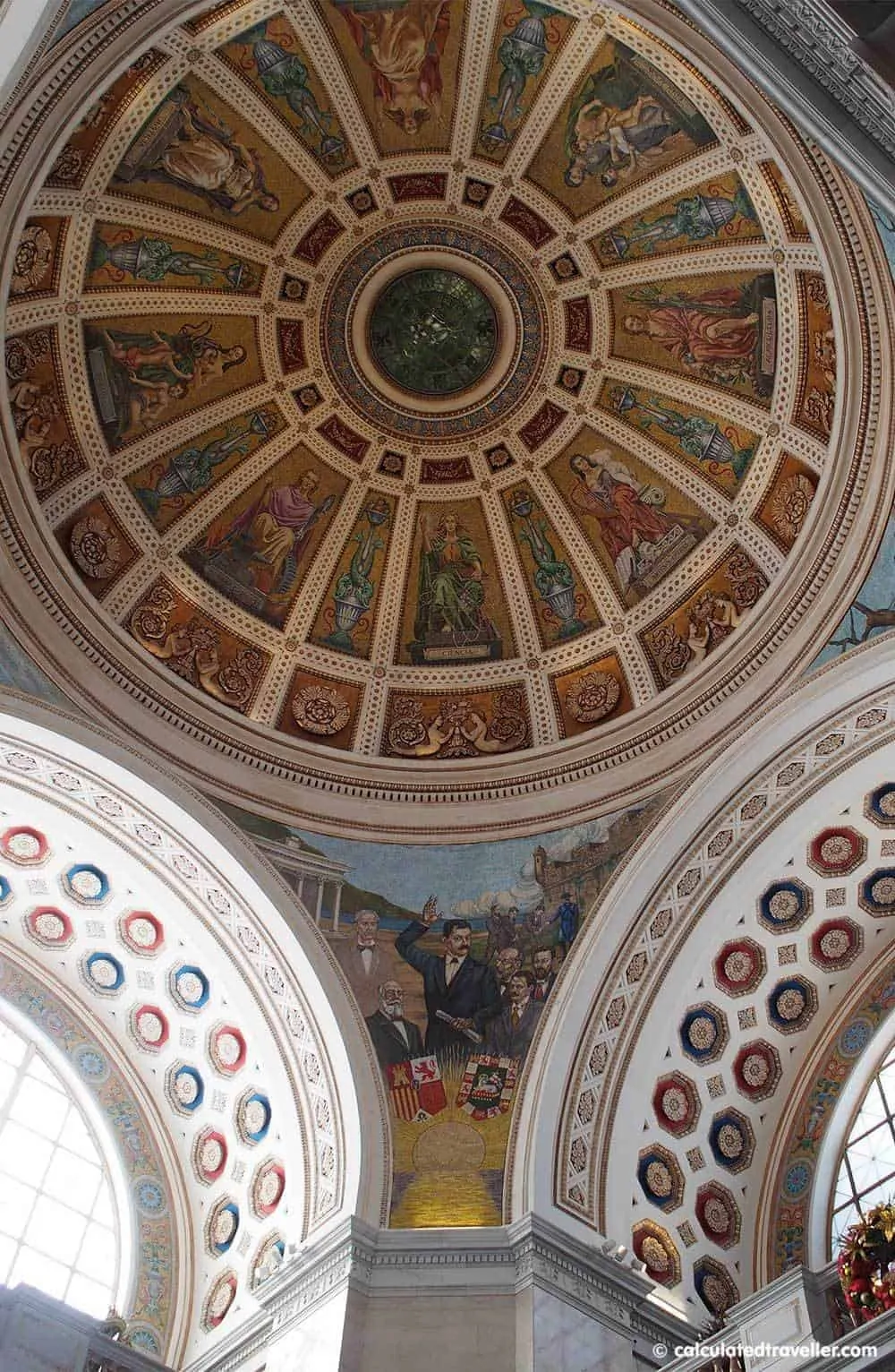 One Day Tour Itinerary for Old San Juan Puerto Rico by Calculated Traveller. Photo of the ceiling of the Capital Building. #SanJuan #PuertoRico #travel #Caribbean
