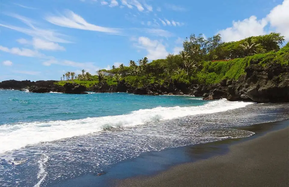 black sand beach hawaii