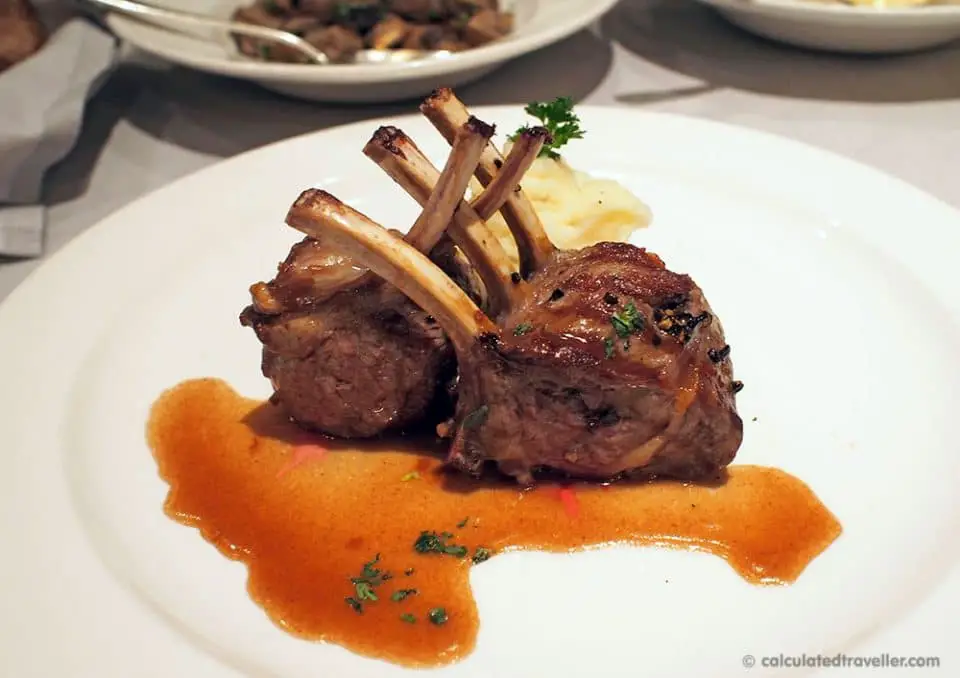 Cruise Ship Specialty Dining – Caribbean Princess Crown Grill - New Zealand Double Lamb Chops with Rosemary Essence