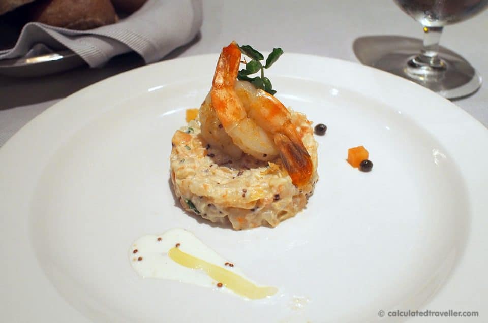 Cruise Ship Specialty Dining – Caribbean Princess Crown Grill - Black Tiger Prawn and Papaya Salpicon