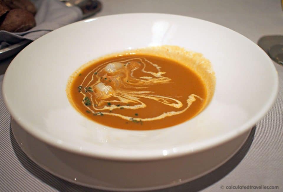 Cruise Ship Specialty Dining – Caribbean Princess Crown Grill - Shrimp and Pancetta Bisque