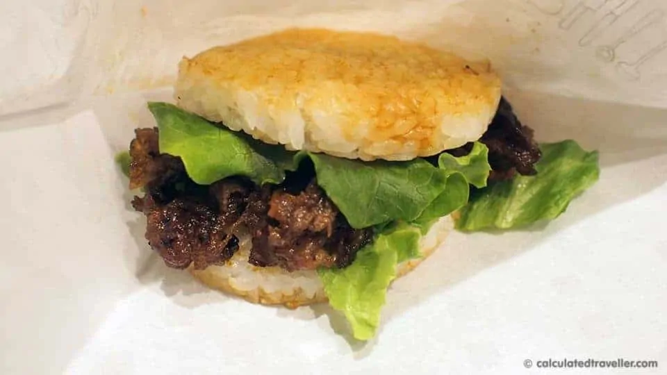 MOS Burger - Japanese Fast Food Review by Calculated Traveller. MOS Rice Burger Yakiniku