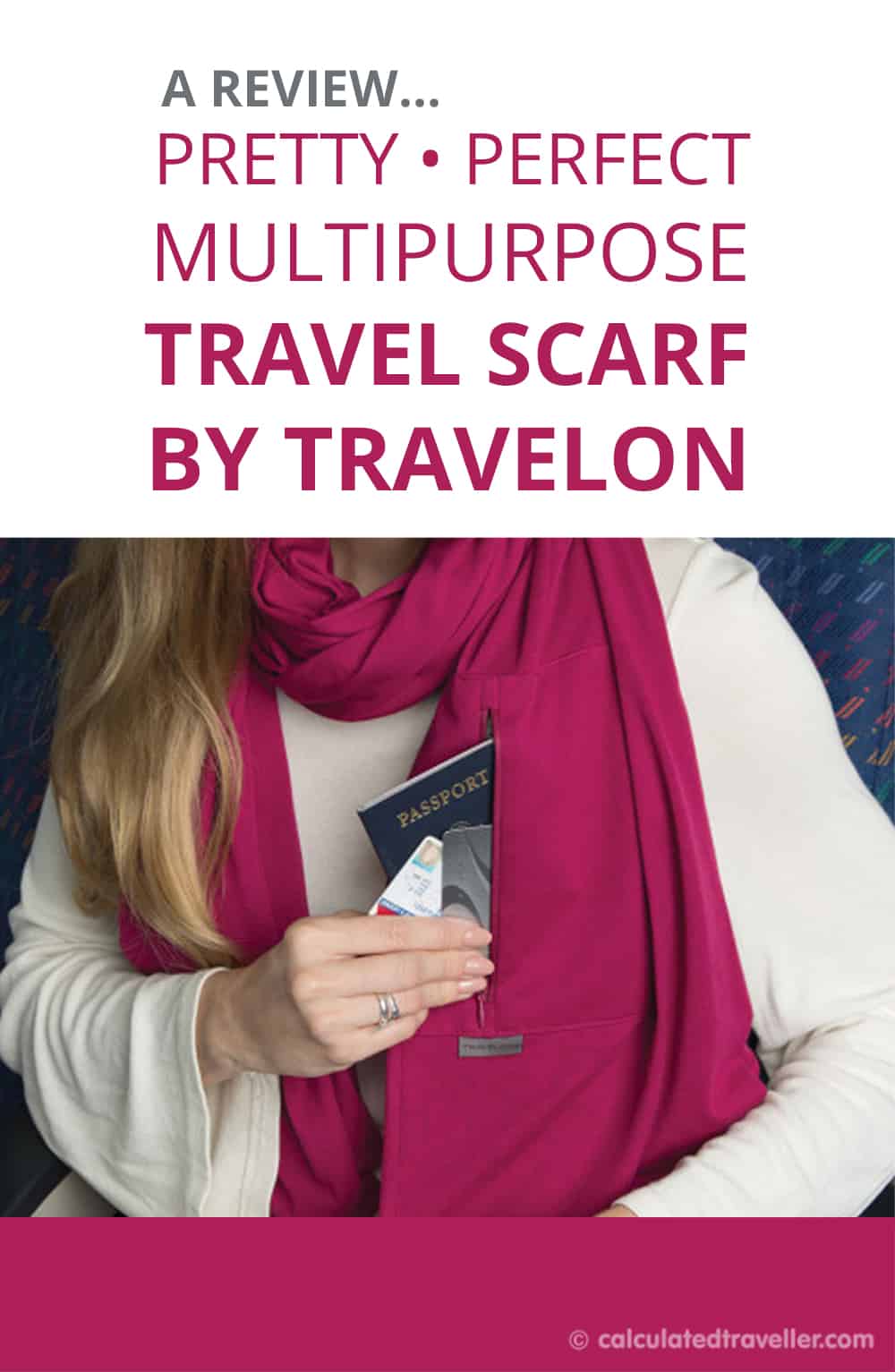 A Pretty Perfect Multipurpose Travel Scarf by Travelon. A review by Calculated Traveller Magazine | #Review #Travelon #travel #scarf #RFID #security #packing