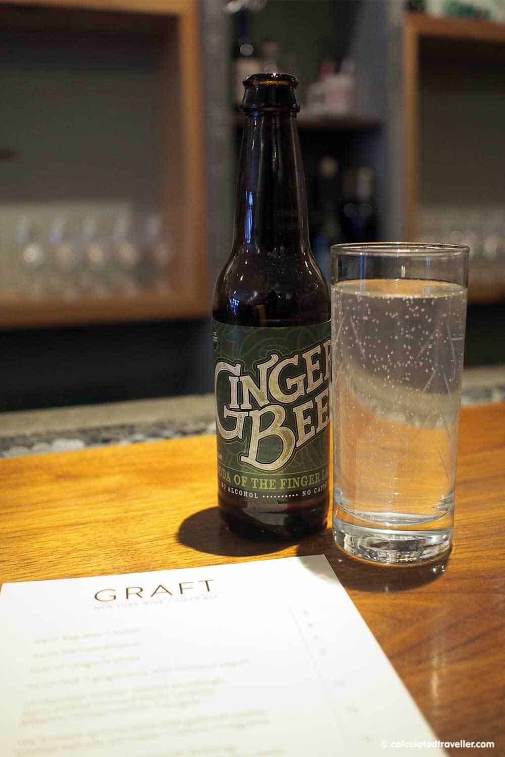 Graft Wine and Cider Bar, Watkins Glen New York Ithaca Soda Company Ginger Beer