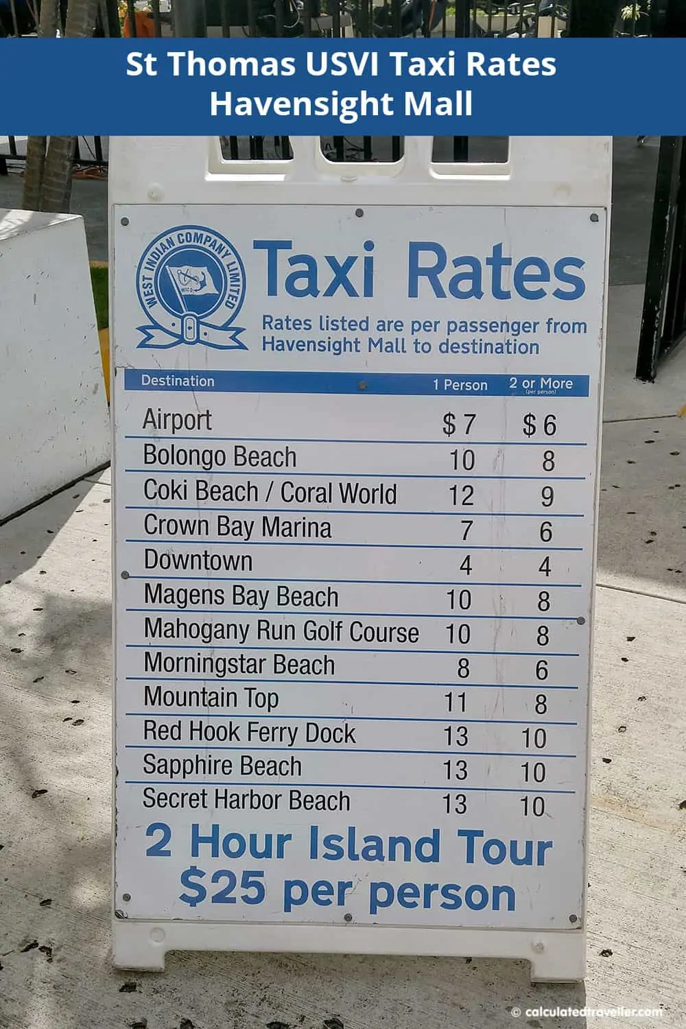 Taxi Rates from Havensight Mall St Thomas USVI #travel #cruise #Caribbean #USVI