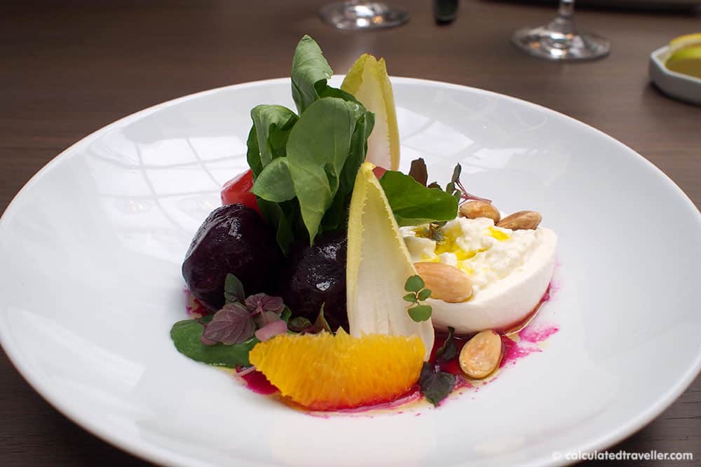 Sassafraz Restaurant Beet and Burrata Salad