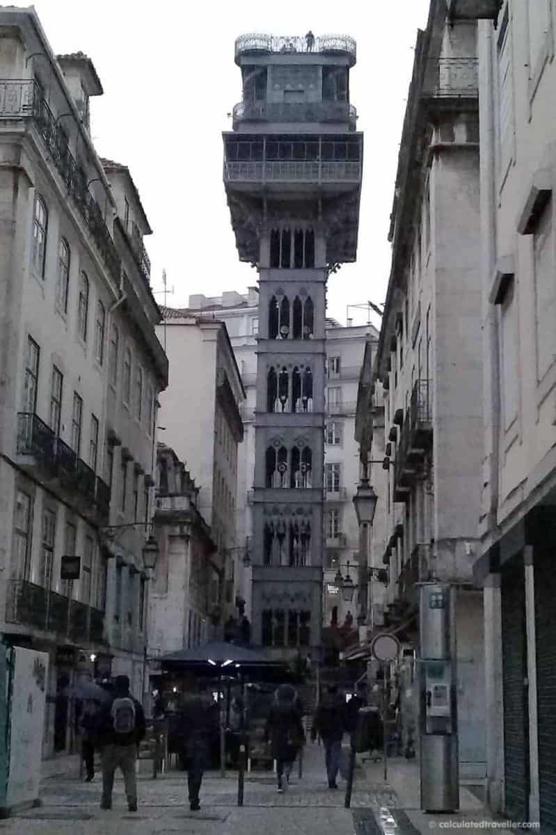 Santa Justa Elevator near Rossio Square Lisbon