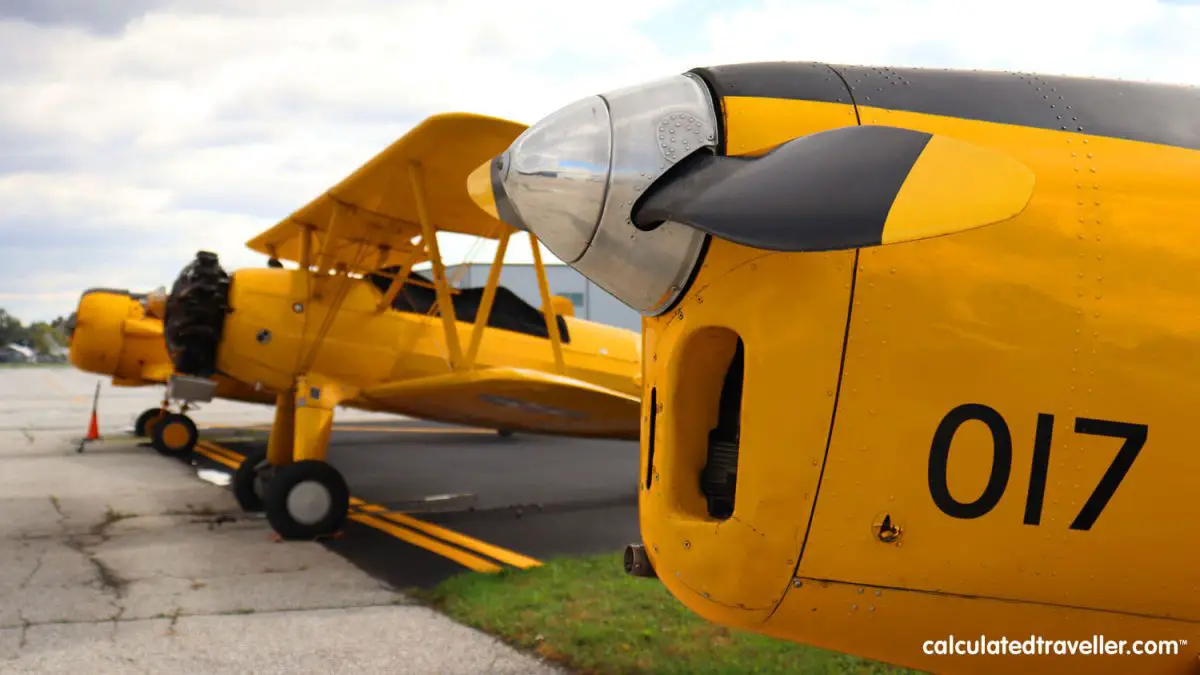 Chipmunk Harvard and Stearman planes at the Canadian Aviation Museum Windsor Ontario Canada