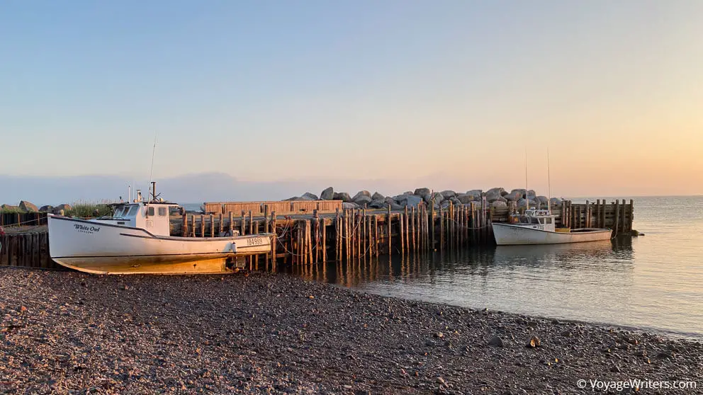 Boats at Margaretsville in low tide