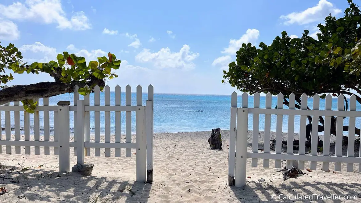 View of the beach from West Bay Cemetery Georgetown Grand Cayman