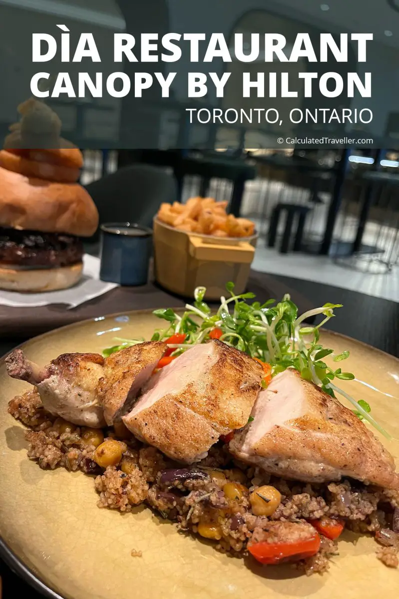 Chicken Ras El Hanout served with Mediterranean couscous at Dìa Restaurant Toronto