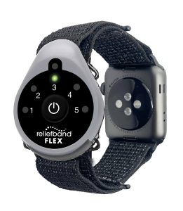 Reliefband Flex with Apple watch attached