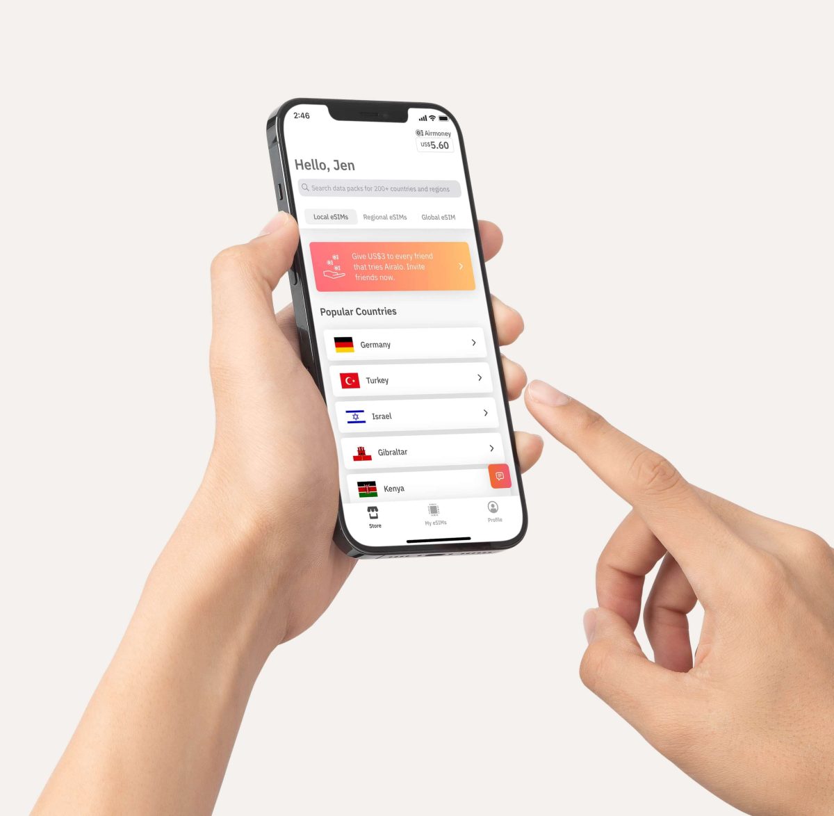 Airalo eSIM homepage
