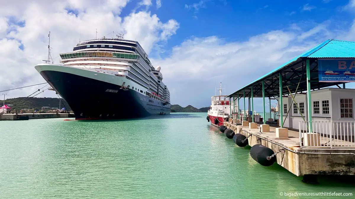 Cruise ship docked in St. Johns Antigua cruise port