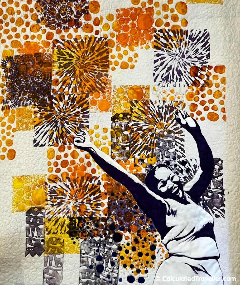 Close up view of a quilt named Joy by Holly Cole of Triangle, Virginia