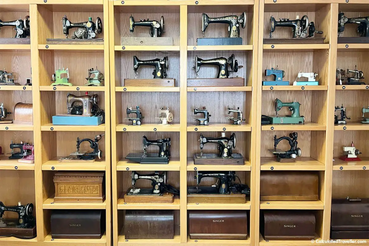 Sewing machines on display at the Virginia Quilt Museum in Harrisonburg Virginia