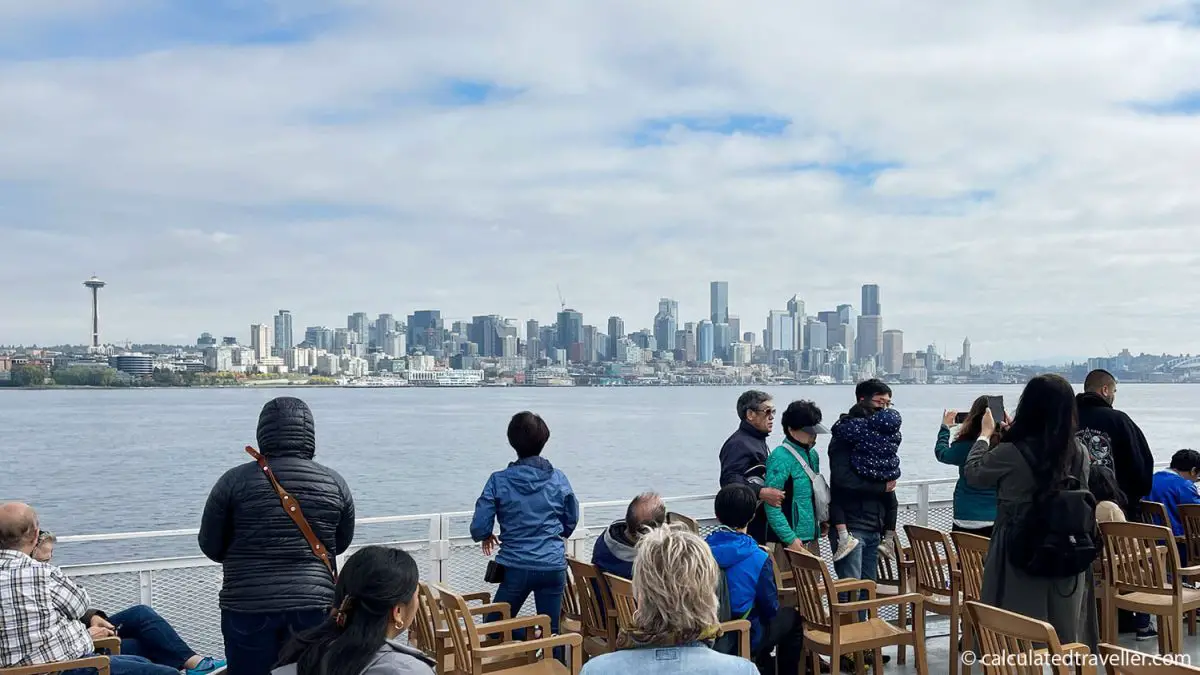 Passengers on a boat tour in Seattle Harbour