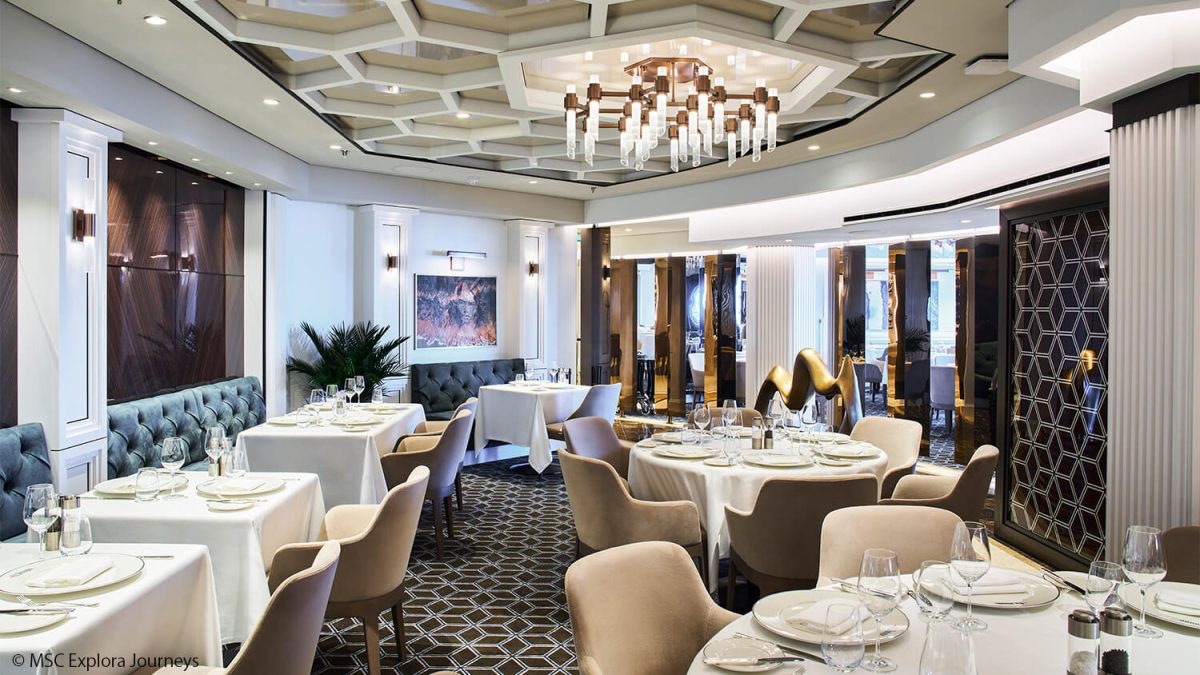 MSC Explora Journeys Explora I Interior view of Fil Rouge Restaurant