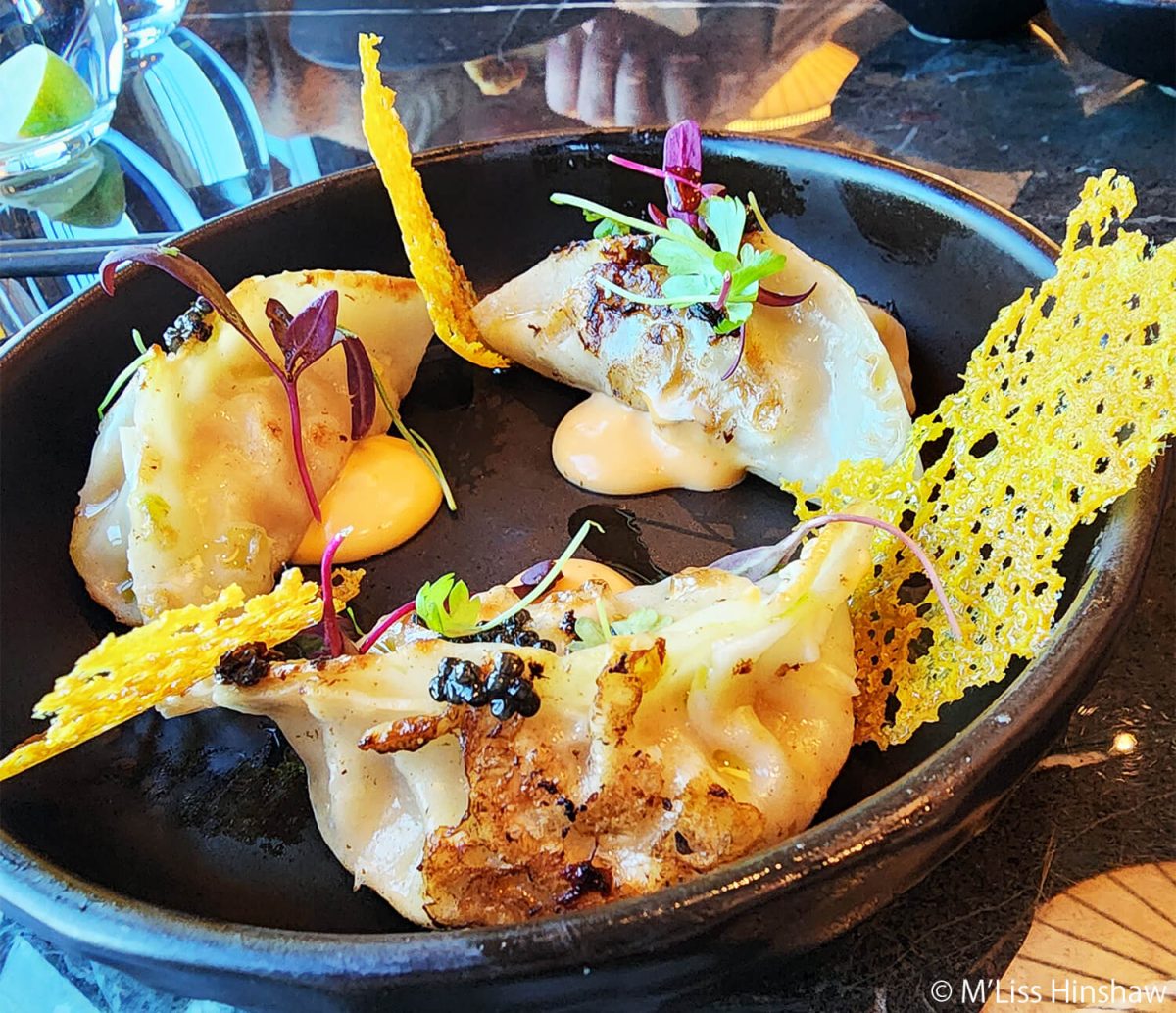 Sakura Restaurant Gyoza filled with Galician cod and tiger prawns