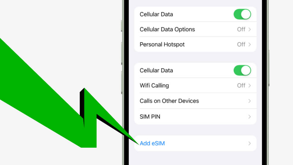Screen capture of a mobile phone showing how to install a Truely eSIM